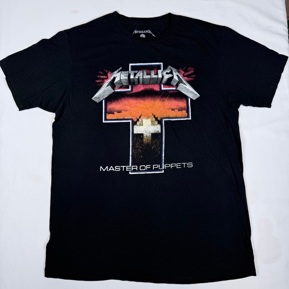 Metallica Master of Puppets T Shirt Men's‎ L Black Graphic Band Tee Licensed